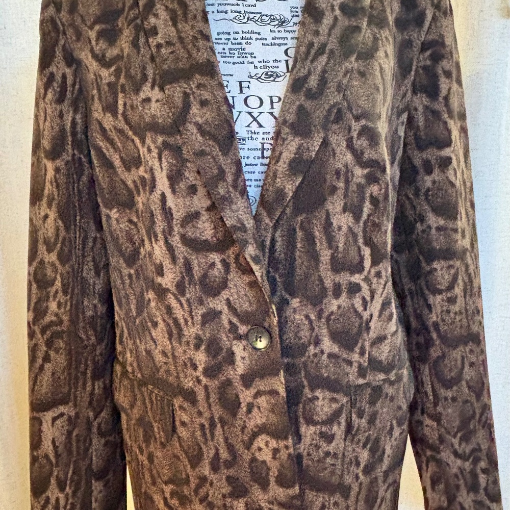 Lafayette 148 New York Animal Print Wool Blazer